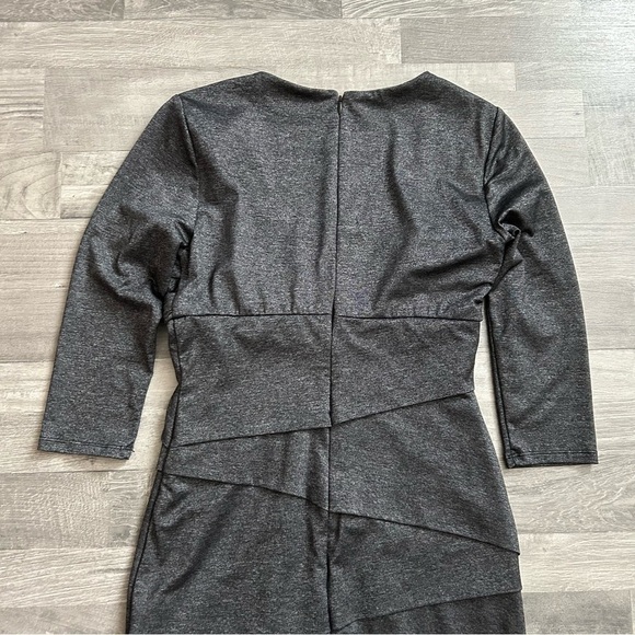 White House Black Market Instantly Slimming Dark Grey Shimmer Mini Dress - Picture 6 of 8